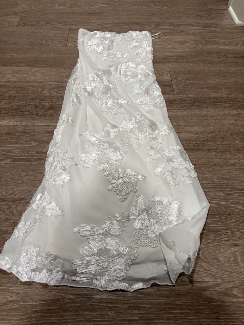 White Embroidered Floral Midi Dress